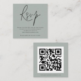 Script QR-code sage groene trouw-RSVP-enclosure Informatiekaartje