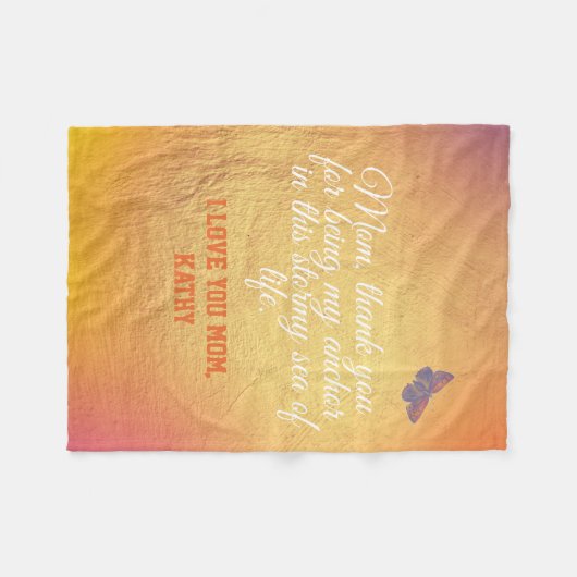 Script Quote Keepsake Elegant Modern Moederdag Fleece Deken (Voorkant (Horizontaal))