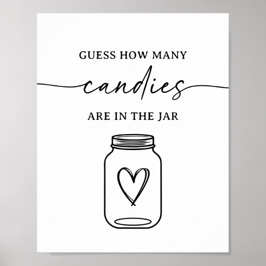 Script Raad hoeveel Snoepjes er in het Jar Sign zi Poster (Voorkant)