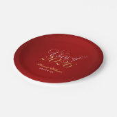 Script Red Faux Gold 2025 Afstudeerfeest Papieren Bordje (Gekanteld)