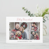 Script Red Feliz Navidad 3 Foto Spaanse Kerstmis Feestdagenkaart (Staand voorkant)