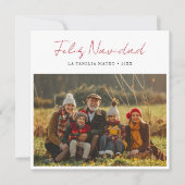 Script Red Feliz Navidad Foto Spaanse Kerstmis Feestdagenkaart (Voorkant)