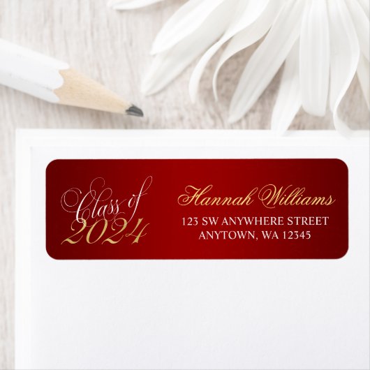Script Red Gold 2021 Afstuderen Return Address Etiket (Insitu)