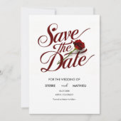 Script Red Rose bruiloft Save The Date (Voorkant)