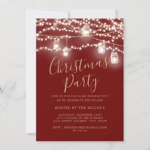 Script Red Whites Lights kerstfeest Kaart