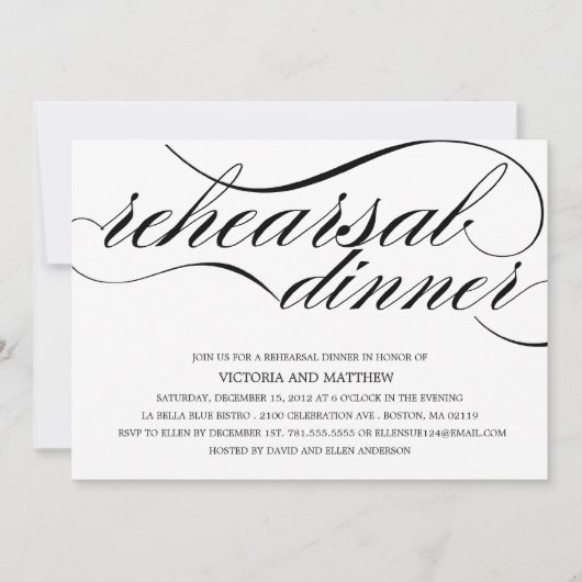 SCRIPT | REHEARSAL DINER INVITATION KAART (Voorkant)
