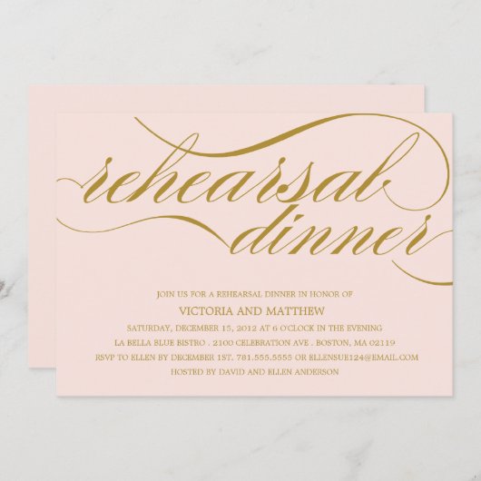 SCRIPT | REHEARSAL DINER INVITATION KAART (Voorkant / Achterkant)