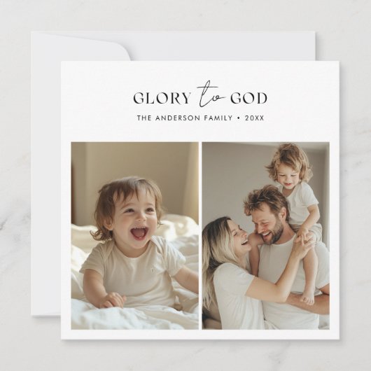 Script Religieus Heilige Kerst Glorie Voor God Fot Feestdagenkaart (Voorkant)