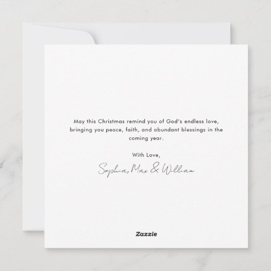 Script Religieus Heilige Kerst Glorie Voor God Fot Feestdagenkaart (Achterkant)