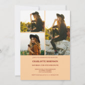 Script retro Light Peach graduate photo graduation Kaart (Achterkant)