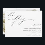 script Romantic Photo Horizontal Wedding Kaart<br><div class="desc">Deze moderne foto horizontale trouwuitnodiging kenmerkt uw foto op de rug en een elegant  manuscript op de voorzijde. Het is uniek en elegant.</div>