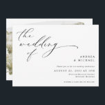 script Romantic Photo Horizontal Wedding Kaart<br><div class="desc">Deze moderne foto horizontale trouwuitnodiging kenmerkt uw foto op de rug en een elegant  manuscript op de voorzijde. Het is uniek en elegant.</div>