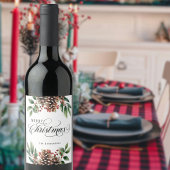 Script rood groen Kerstmis Wijn Etiket