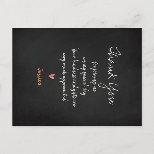 Script Roos Gold Photo Afstuderen Hartelijk dank Briefkaart (Achterkant)