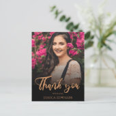  Script Roos Gold Photo Afstuderen Hartelijk dank Briefkaart (Staand voorkant)