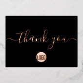 Script Roos goud Black Business logo website Folie Feestdagenkaart (Voorkant)