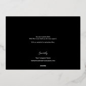 Script Roos goud Black Business logo website Folie Feestdagenkaart (Achterkant)