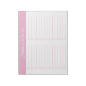 Script Roze 8.5x11 Twee Kolommen Checklist Notitieblok (Linkerzijde)