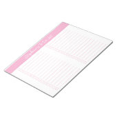 Script Roze 8.5x11 Twee Kolommen Checklist Notitieblok (Schuin)
