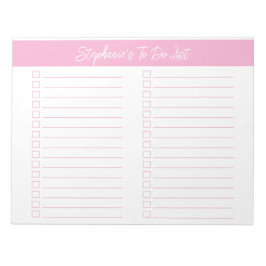 Script Roze 8.5x11 Twee Kolommen Checklist Notitieblok