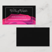 Script roze Black White Abstract Weddenschap Websi Informatiekaartje (Voorkant / Achterkant)