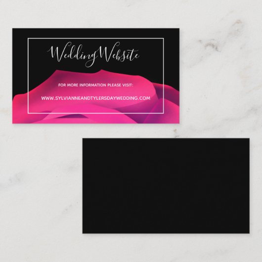 Script roze Black White Abstract Weddenschap Websi Informatiekaartje (Voorkant / Achterkant)
