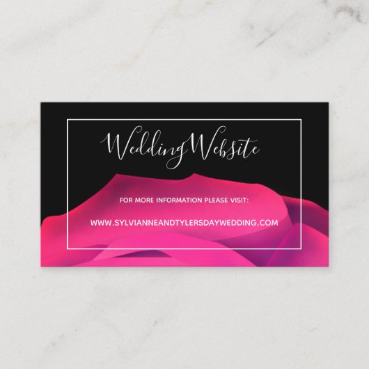 Script roze Black White Abstract Weddenschap Websi Informatiekaartje (Voorkant)
