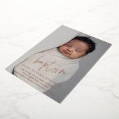 Script Roze Goud Religieuze Doop & Doopfeest Folie Uitnodiging (Gedraaid)