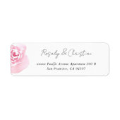 Script Roze Roos Retouradres Etiket (Voorkant)