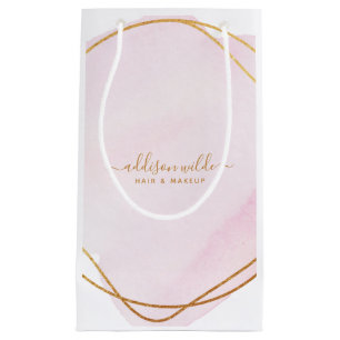 Script Roze Roze Waterverf Goud Cirkel Zakelijk Klein Cadeauzakje