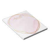 Script Roze Roze Waterverf Goud Cirkel Zakelijk Notitieblok (Schuin)