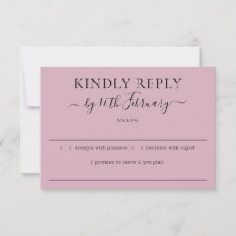 Script Roze Trouwkaart Reageer Graag RSVP Kaartje