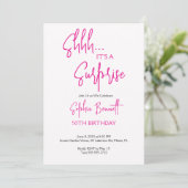 Script Roze Verrassingsfeest 50ste Verjaardag  Kaart (Staand voorkant)