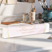 Script Roze Waterverf Goud Cirkel Zakelijk Naambordje