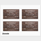 Script Rustic hout kaars Label (Vel)