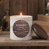 Script Rustic hout kaars Label