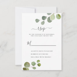 Script Rustiek Eucalyptus Wedding Response Kaart