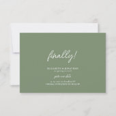 Script Sage Green Wedding Sla de datum op Save The Date (Voorkant)