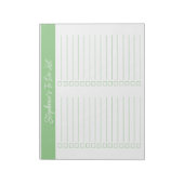 Script Sage Groen 8.5x11 Tweecolumns Checklist Notitieblok (Linkerzijde)