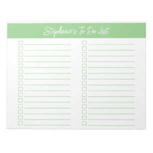 Script Sage Groen 8.5x11 Tweecolumns Checklist Notitieblok