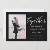 Script Samen Beter Minimalistisch Eenvoudig Foto Save The Date (Voorkant)