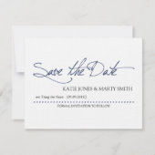 Script Save the Date Aankondiging | Marineblauw (Voorkant)