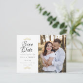 Script Save The Date Foto Huwelijk Elegant Briefkaart (Staand voorkant)