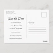 Script Save The Date Foto Huwelijk Elegant Briefkaart (Achterkant)