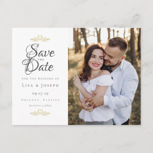 Script Save The Date Foto Huwelijk Elegant Briefkaart