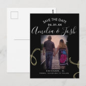 Script Save the Date Foto Neppe Spiraal Postkaart (Voorkant / Achterkant)