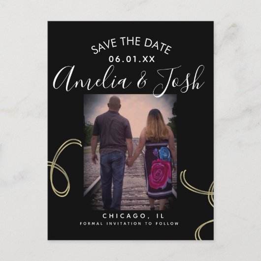 Script Save the Date Foto Neppe Spiraal Postkaart (Voorkant)