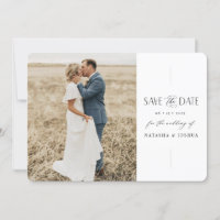 Script Save The Date Fotokaart Minimal Huwelijk
