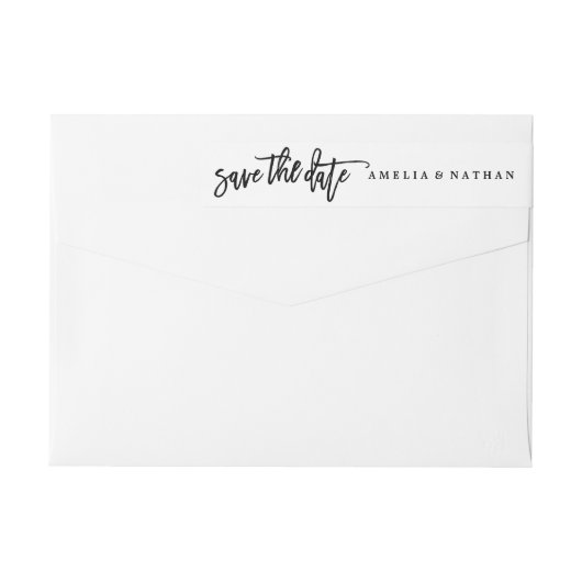 Script Save The Date Huwelijk Etiket Rondom (Achterkant)