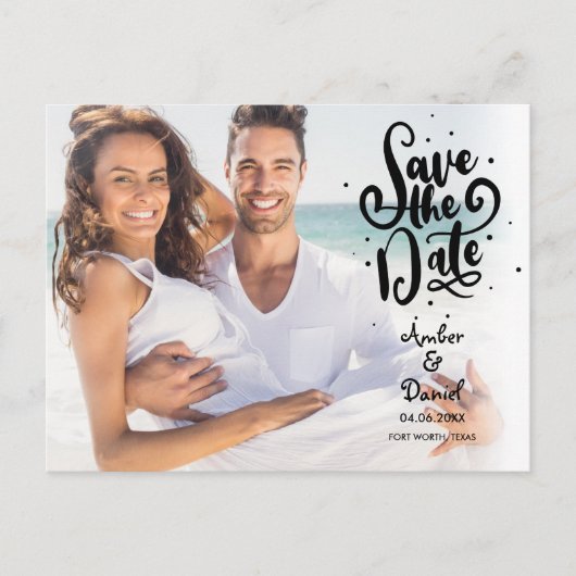 Script Save the Date met foto Briefkaart (Voorkant)